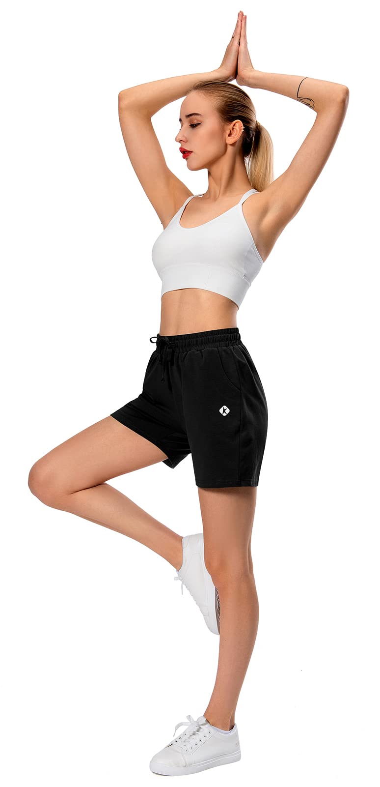 Ksmien Women's Knit Cotton Bermuda Shorts with Deep Pockets for Women Lounge Walking Running Athletic - Image 5