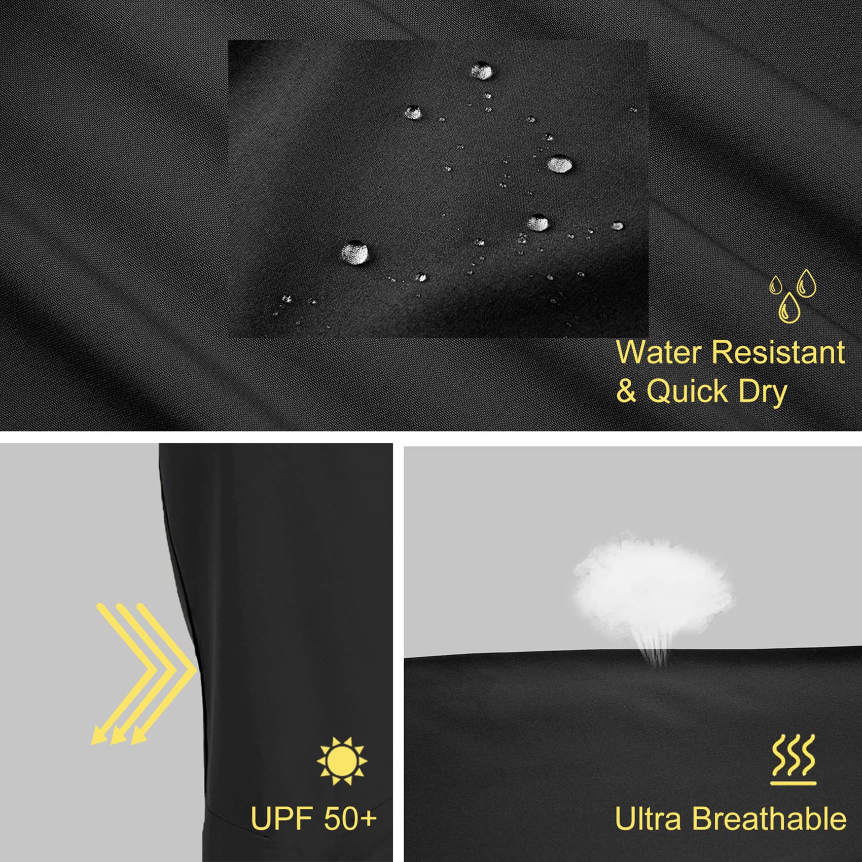 Ksmien Women's Lightweight Hiking Capri Pants Quick Dry Workout Cargo Capris Water Resistant UPF 50+ Zipped Pockets - Image 4